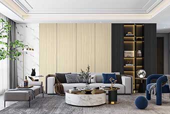 四平轻奢风格-客厅